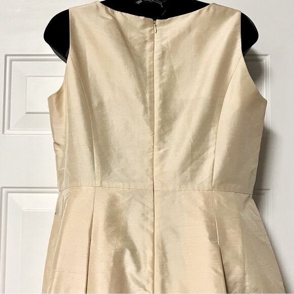 Talbots Pure 100% Duponi Silk Ivory Cream  Sleeveless Shift A Line Dress 10 P - Picture 6 of 12